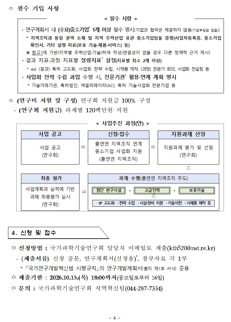 2026년 「출연연 지역조직 연계 중소기업 사업화 지원 사업」 공고 이미지 7 - 본문에 자세한설명을 제공합니다.